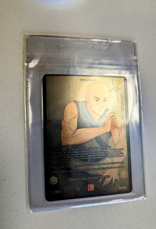 Promo Card: Gold Holo Qun, Lotus Grand Master Tasuo Rare